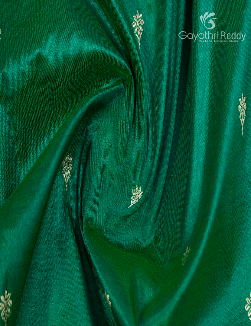 Pure Valkalam Silk Saree in Leaf Green