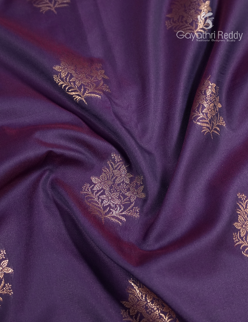 Semi Kanchipuram Art Silk Saree in Electric Purple