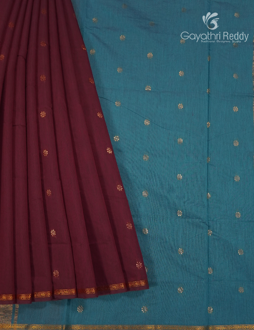 Sico Saree in Maroon and Teal Blue