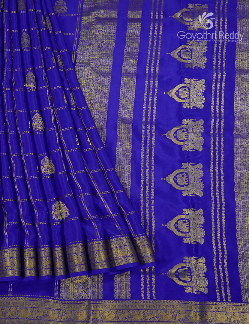 Pure Mysore Silk Saree in Royal Blue