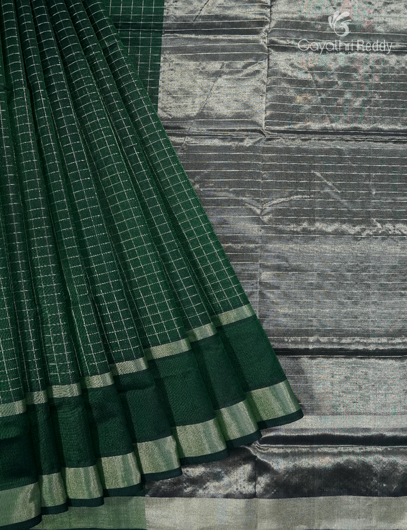 Pure Arani Sico Saree in Deep Bottle Green
