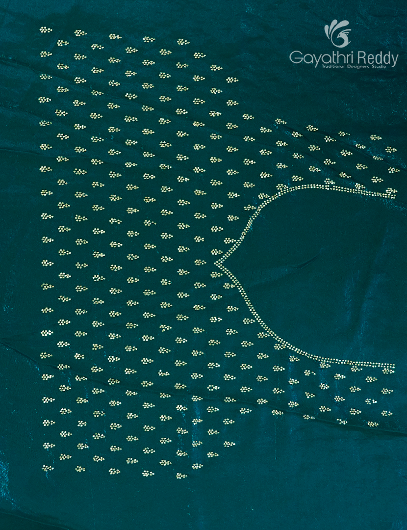 Organza Fancy Saree in Rama Green