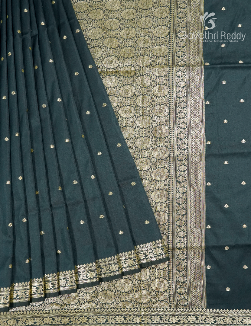 Pure Valkalam Silk Saree in Bottle Green
