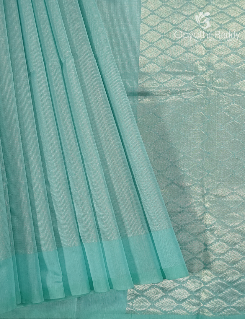 Pure Kanchipuram Sico Saree in Aqua Blue