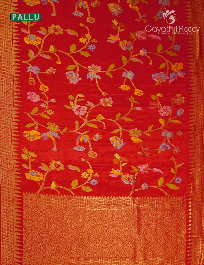 Pure Satin Silk Saree in Red
