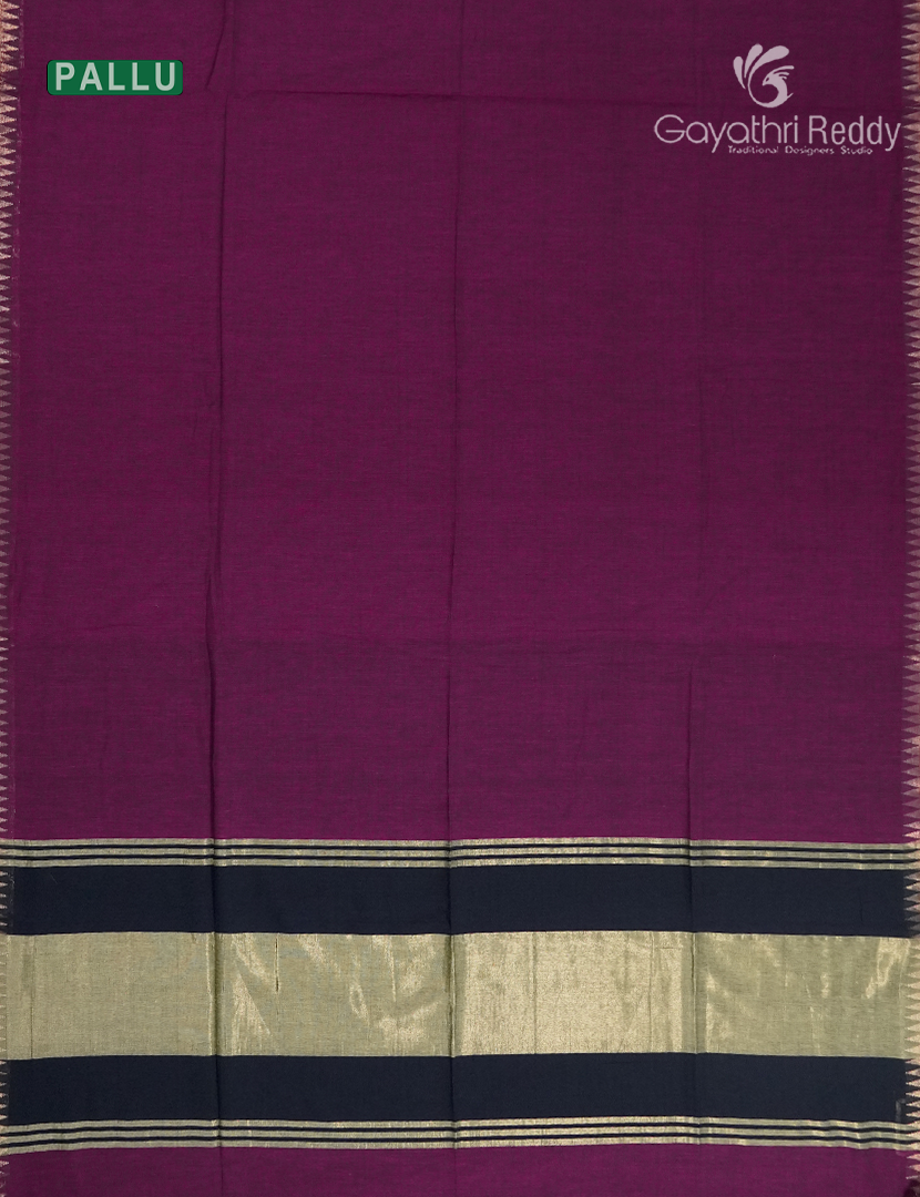 Jamdani Cotton Saree in Deep Magenta