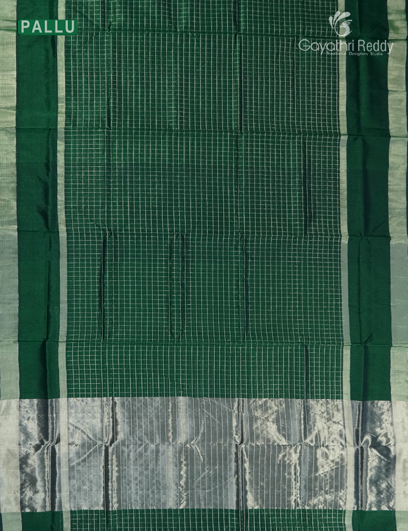 Pure Arani Sico Saree in Deep Bottle Green