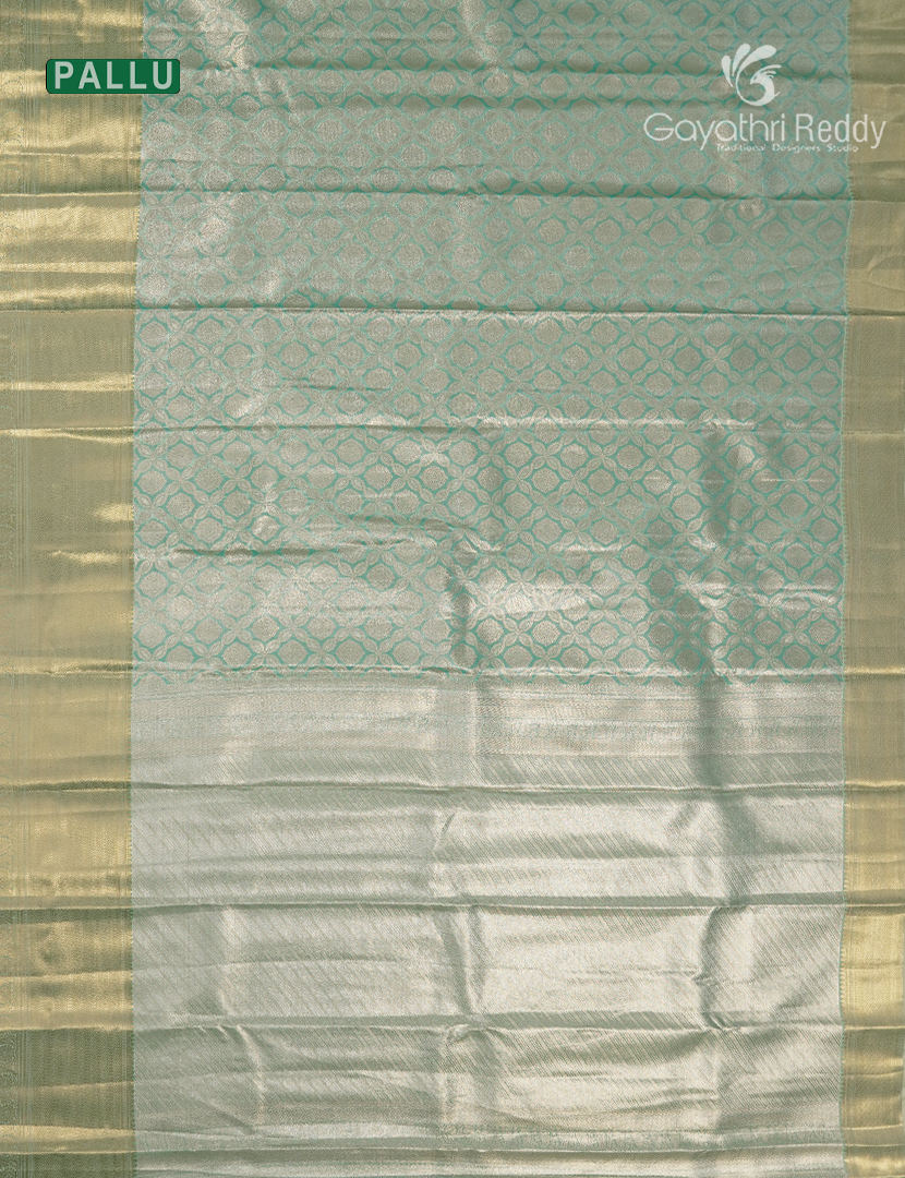 Semi Kanchipuram Silk Saree in Mint Green