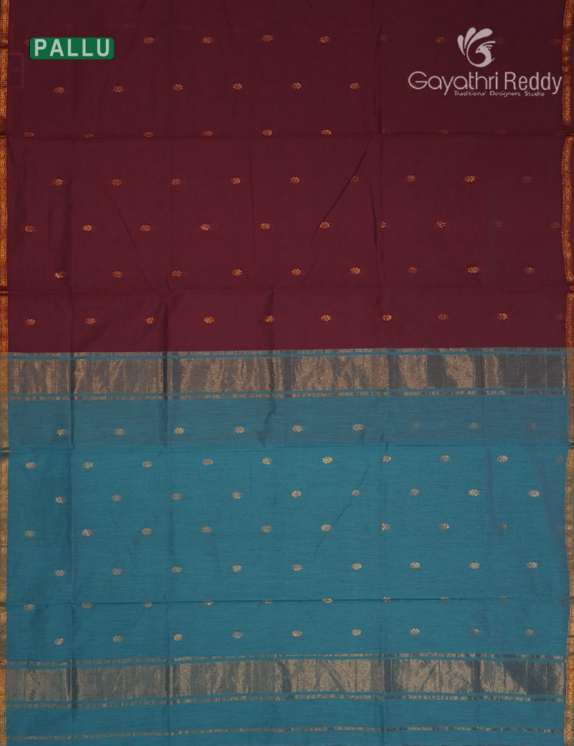 Sico Saree in Maroon and Teal Blue