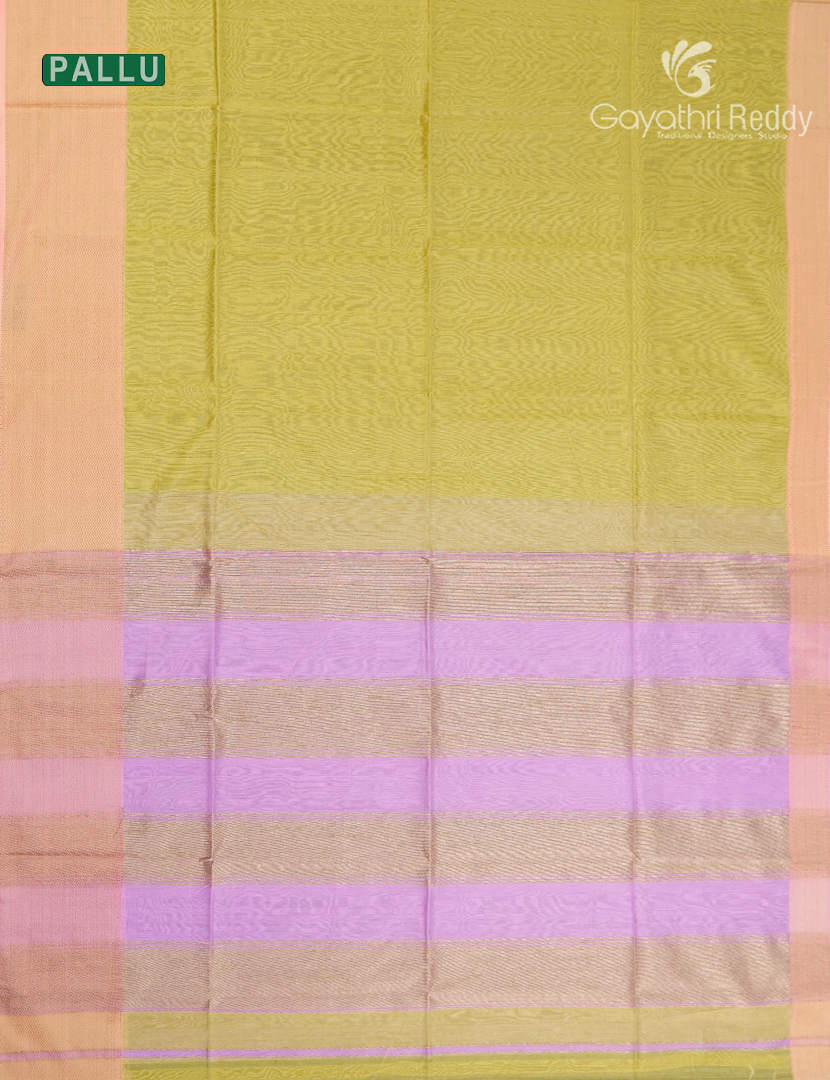Pure Chanderi Sico Saree in Golden Yellow