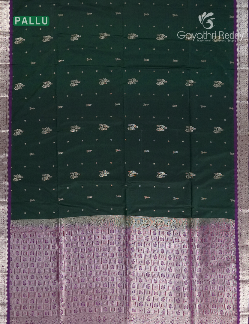 Soft Silk Saree in Deep Green and Deep Magenta