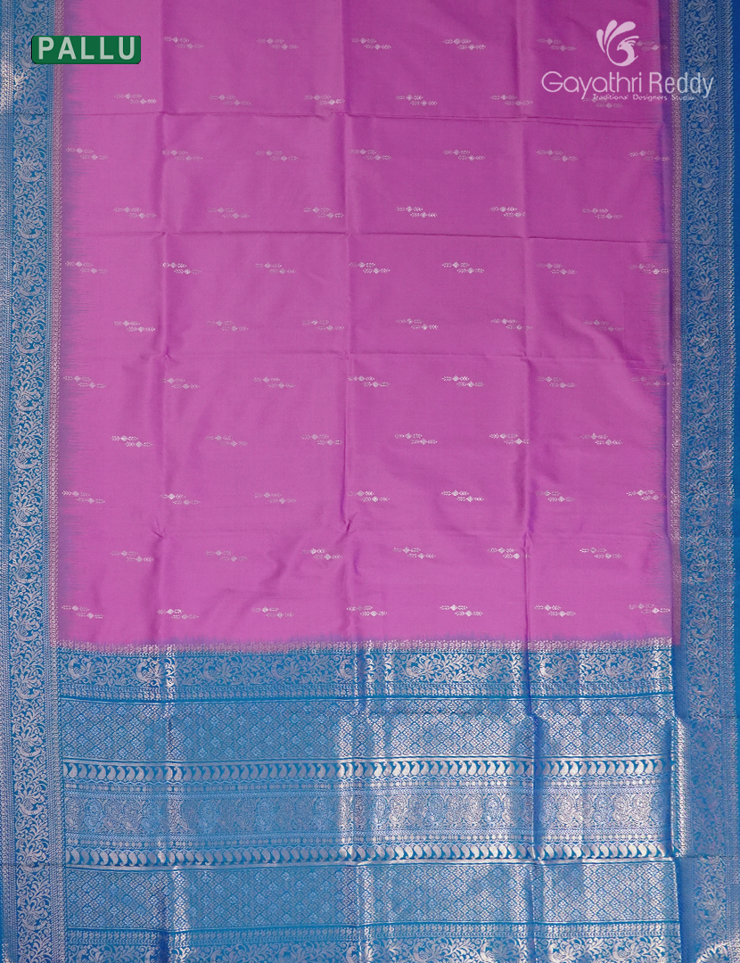 Semi Kanchipuran Silk Saree in Baby Pink and  Powder Blue