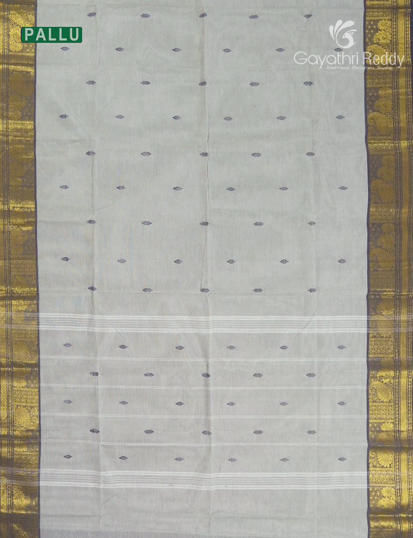 Pure Handloom Cotton Saree in Light White