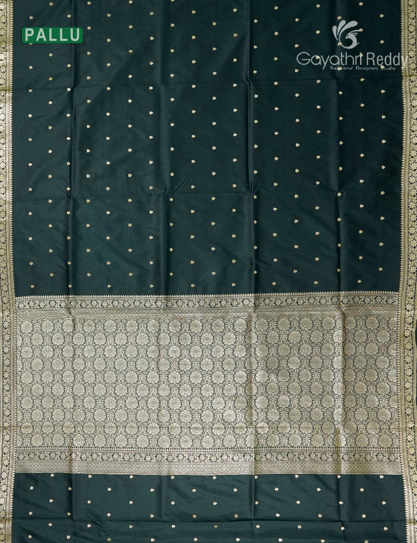 Pure Valkalam Silk Saree in Bottle Green