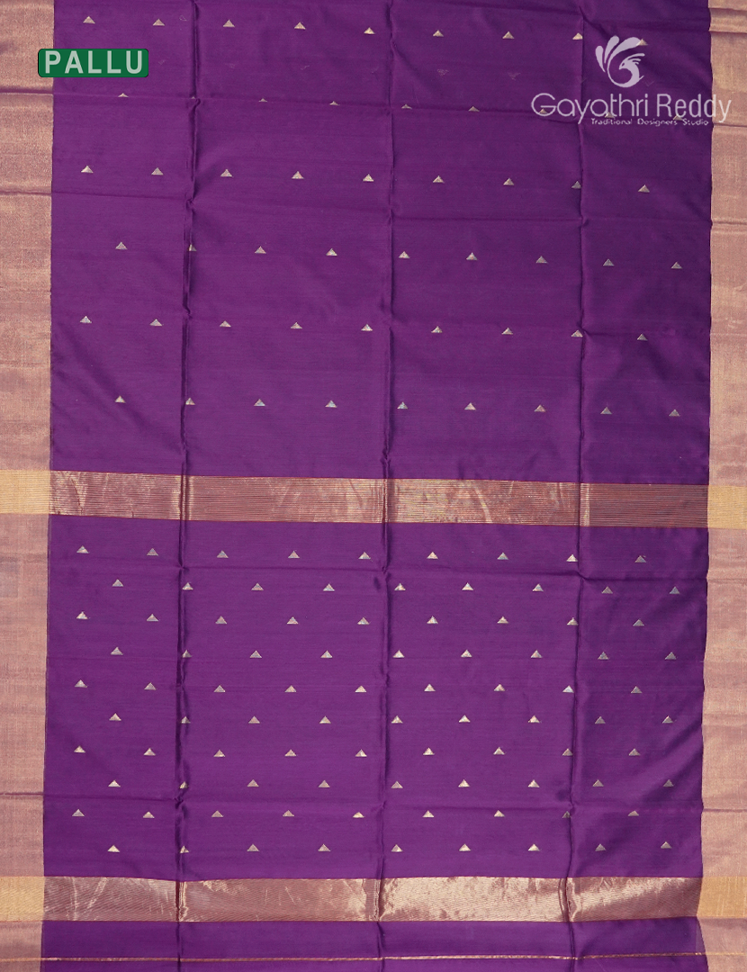 Pure Chanderi Sico Saree in Purple