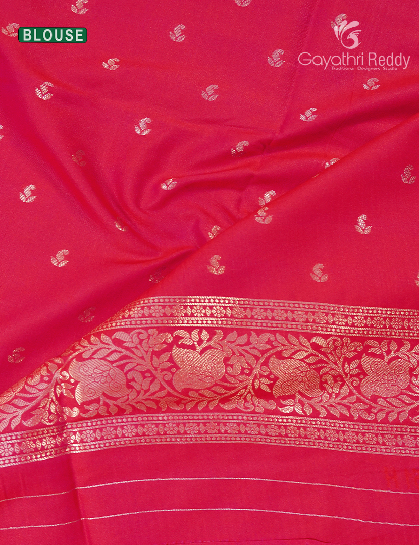 Semi Kanchipuram Art Silk Saree in Rani Pink
