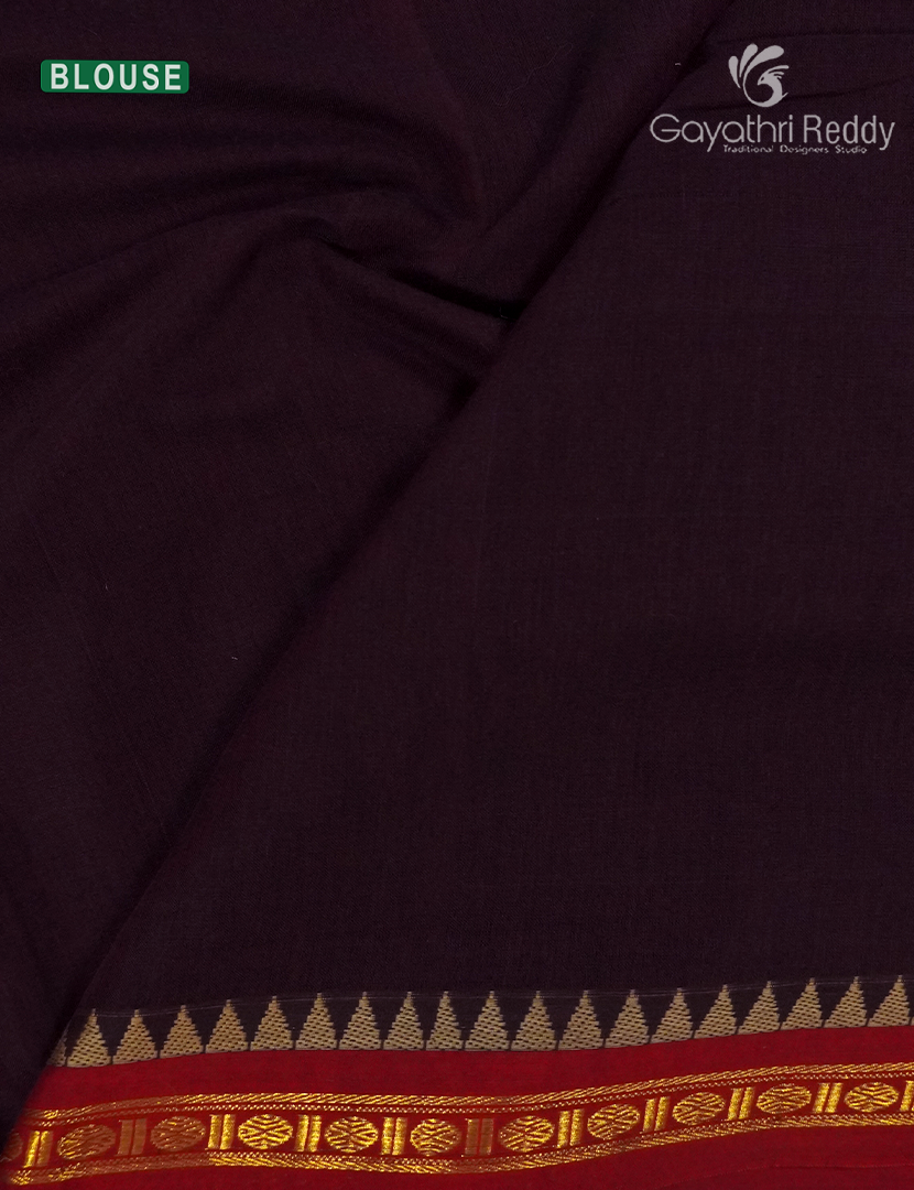 Pure Narayanpet Cotton Saree in Deep Wine