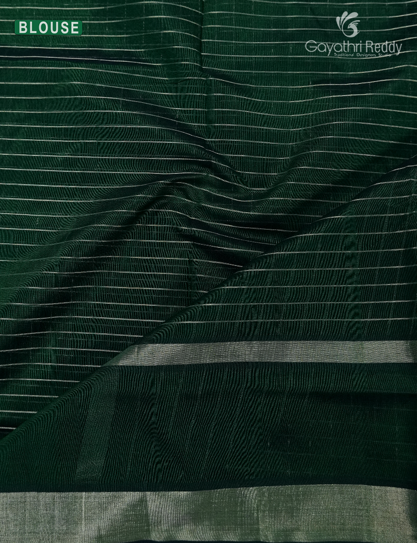 Pure Arani Sico Saree in Deep Bottle Green