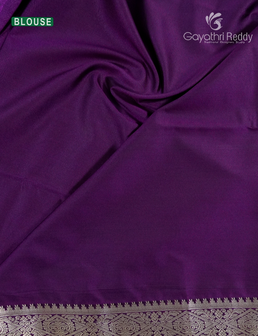 Soft Silk Saree in Deep Green and Deep Magenta