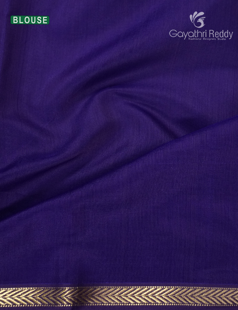 Pure Chanderi Sico Saree in Deep Bottle Green and Deep Purple