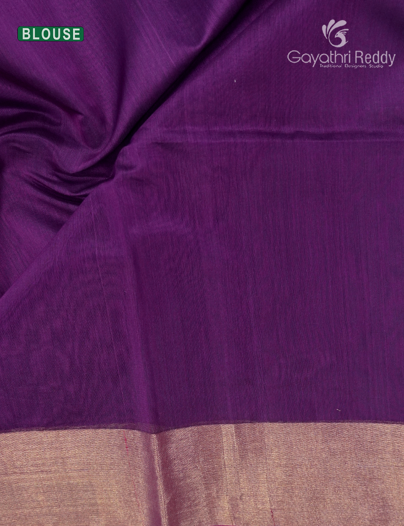 Pure Chanderi Sico Saree in Purple