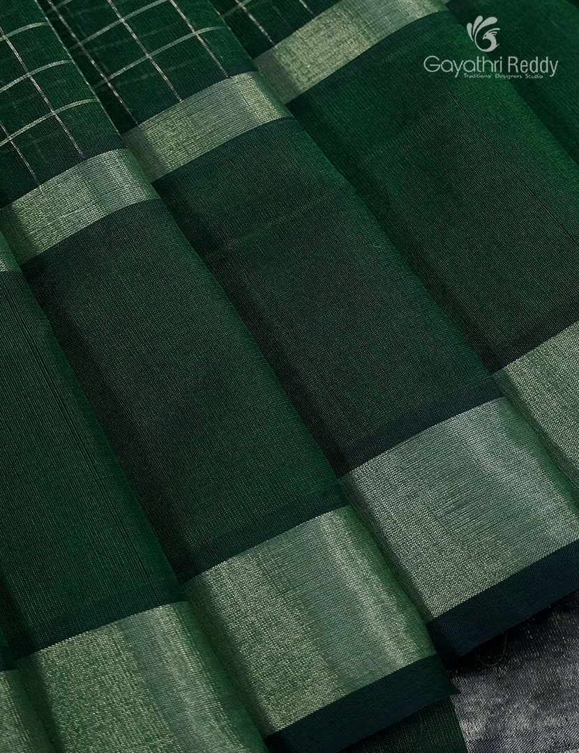 Pure Arani Sico Saree in Deep Bottle Green