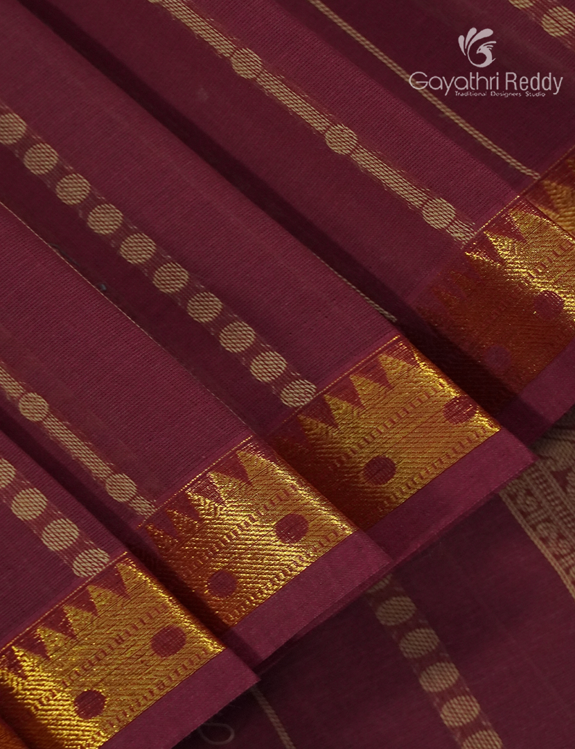 Pure Kanchi Cotton Saree in Maroon