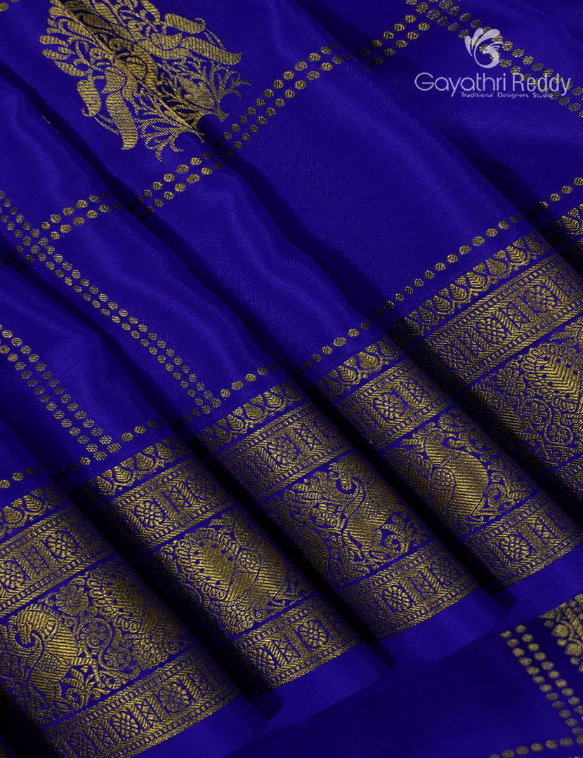 Pure Mysore Silk Saree in Royal Blue