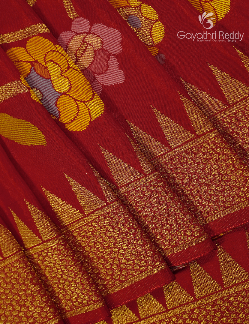 Pure Satin Silk Saree in Red