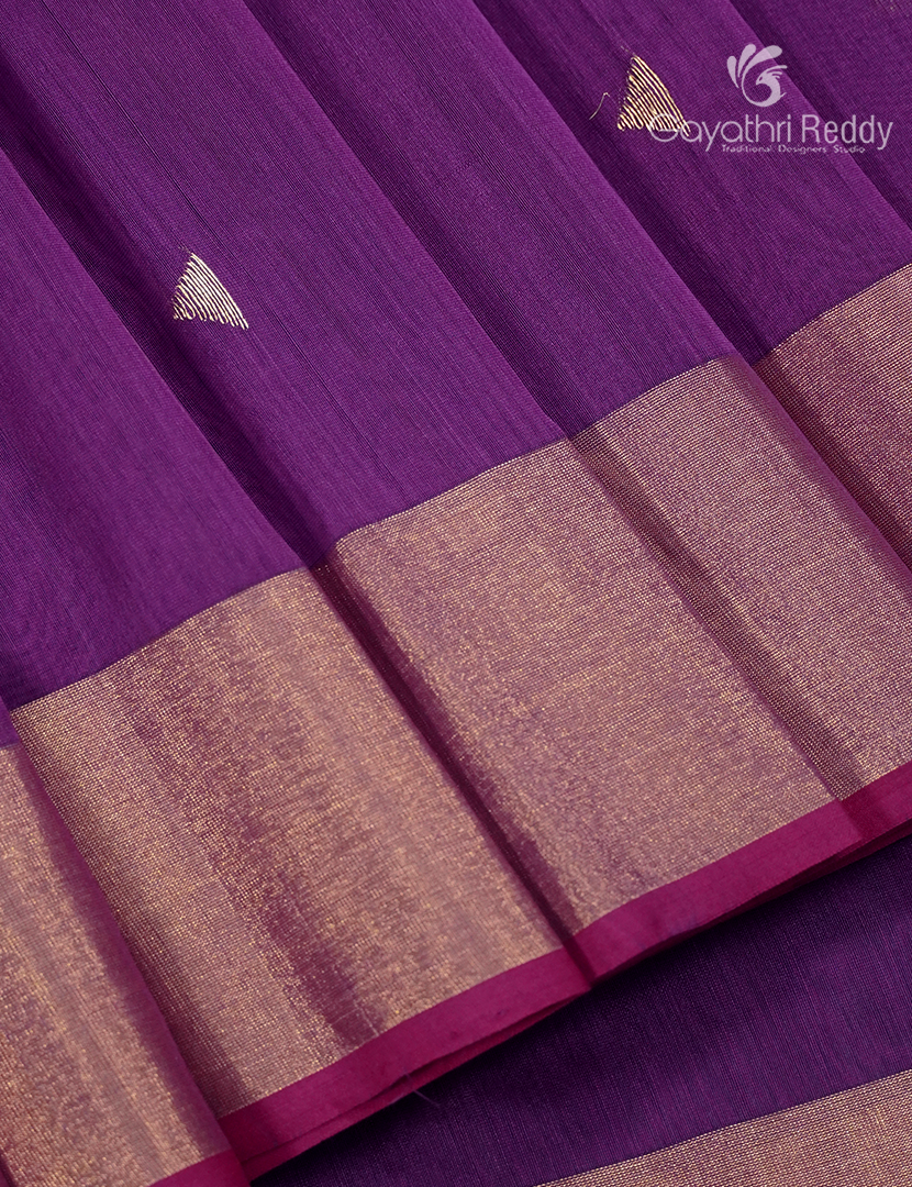 Pure Chanderi Sico Saree in Purple
