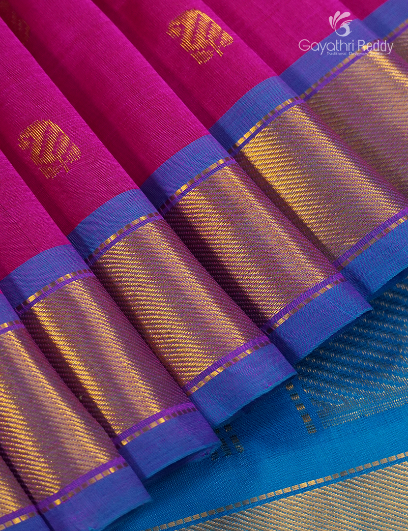 Pure Arani Sico Saree in Pink and Sky Blue