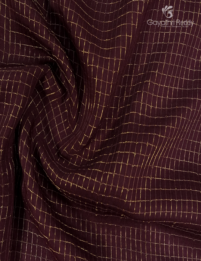 Semi Mysore Crepe Saree in Brown and Ruby Pink
