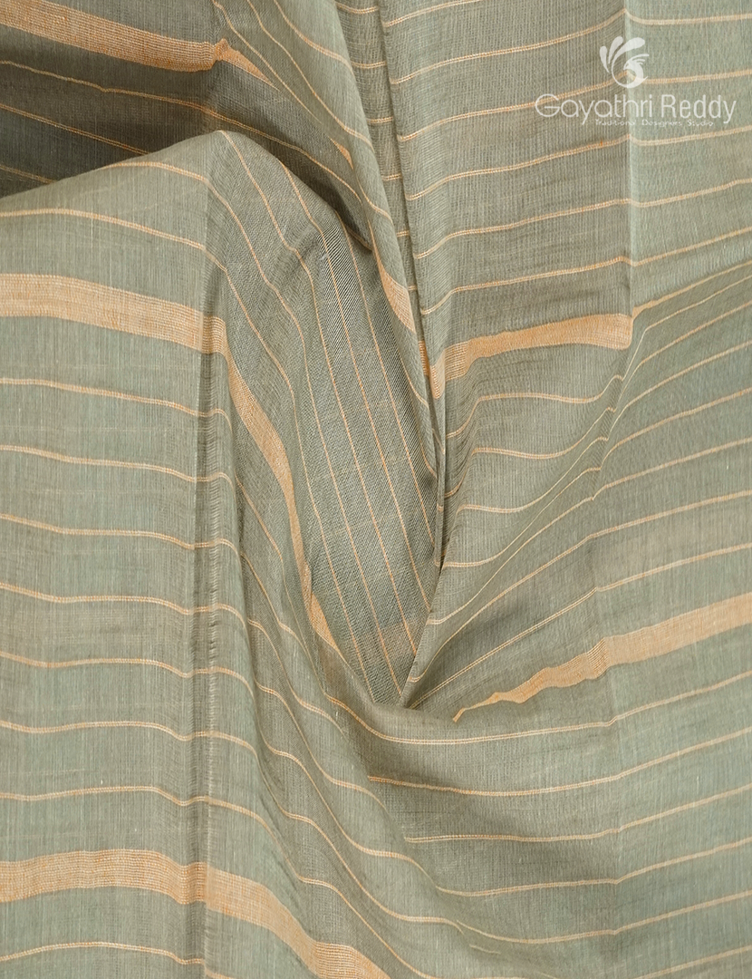 Pure Handloom Cotton Saree in Pista Green