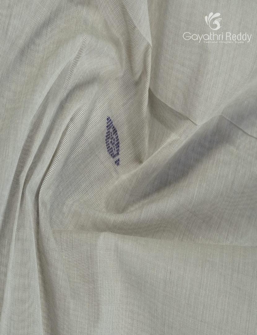 Pure Handloom Cotton Saree in Light White