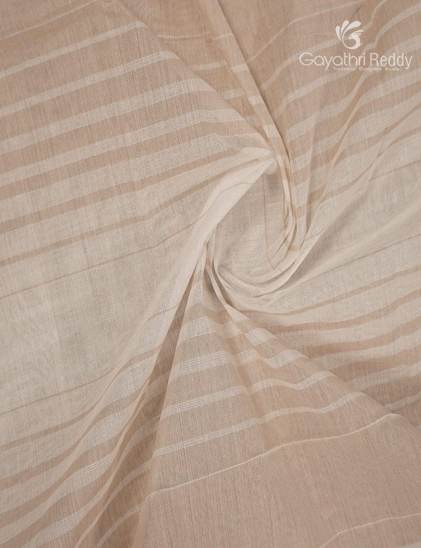 Pure Kanchi Cotton Saree in Cream and Beige