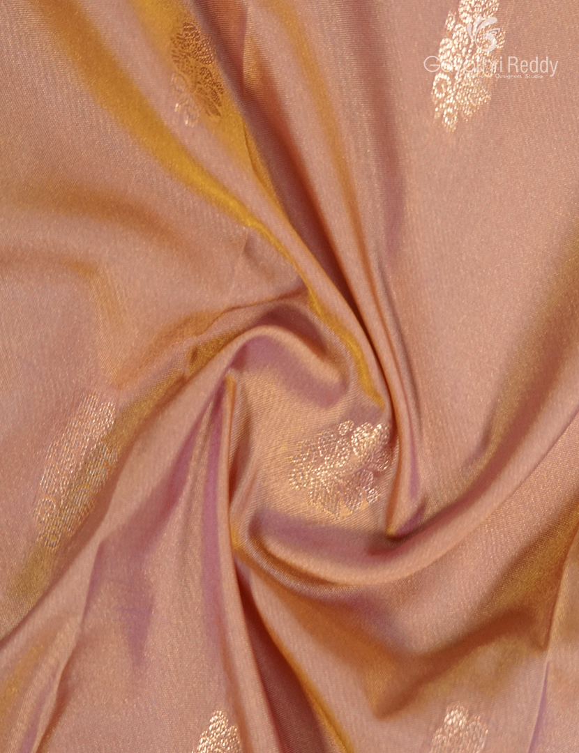 Semi Kanchipuram Art Silk Saree in Pastel Peach