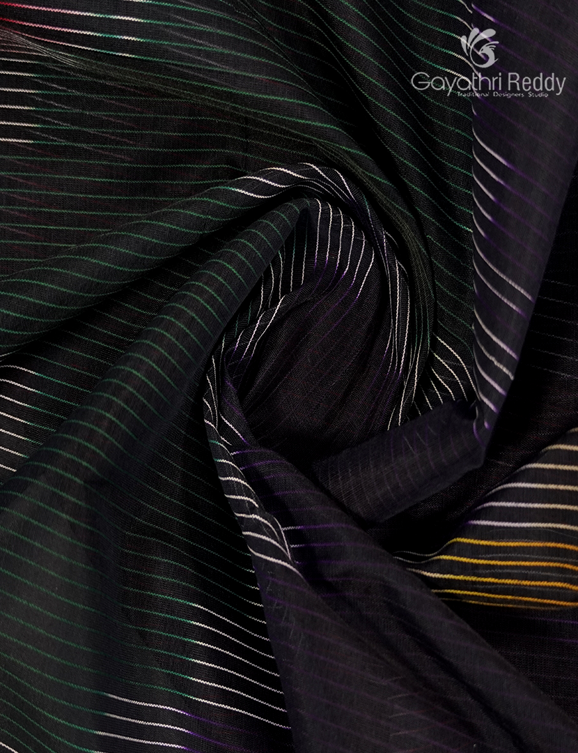 Semi Ikat Sico Saree in Navy Blue