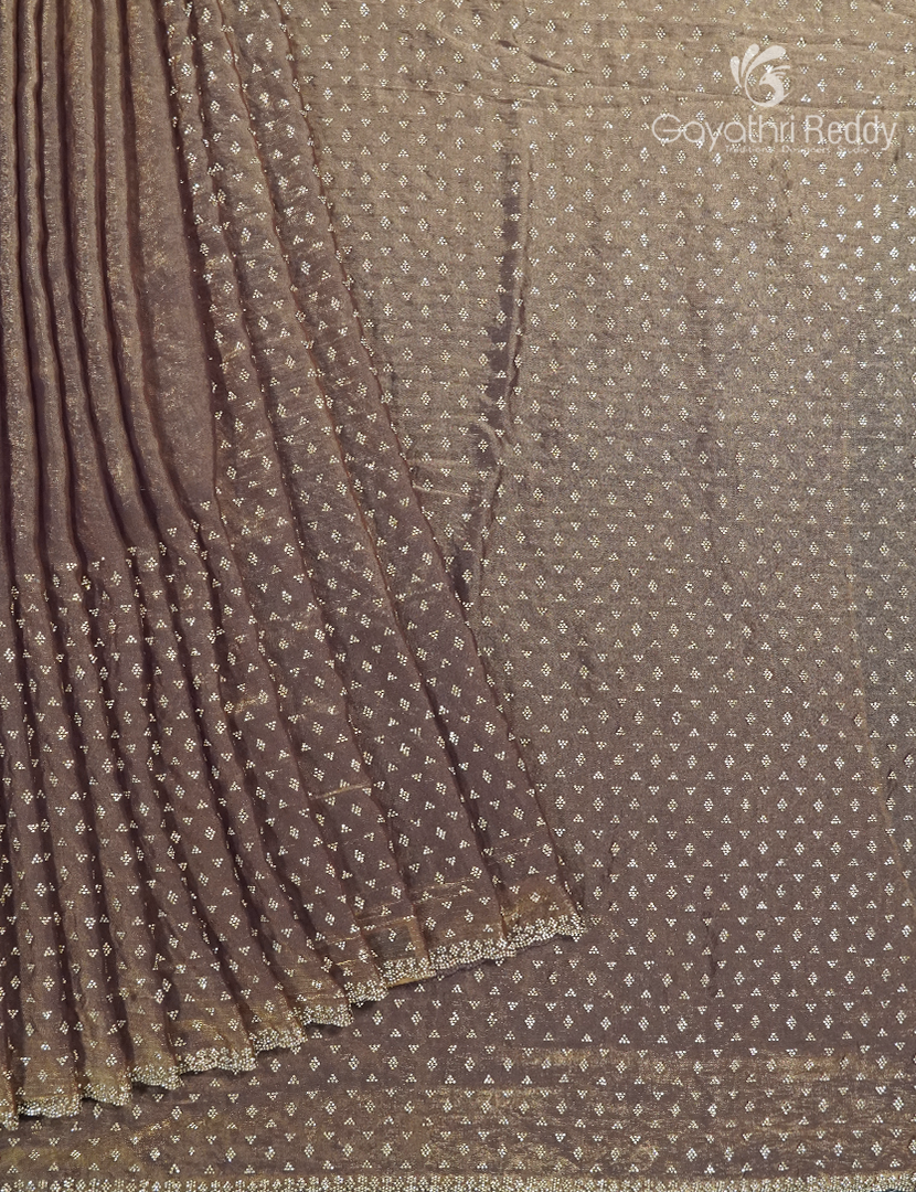 Organza Fancy Saree in Pastel Olive Green
