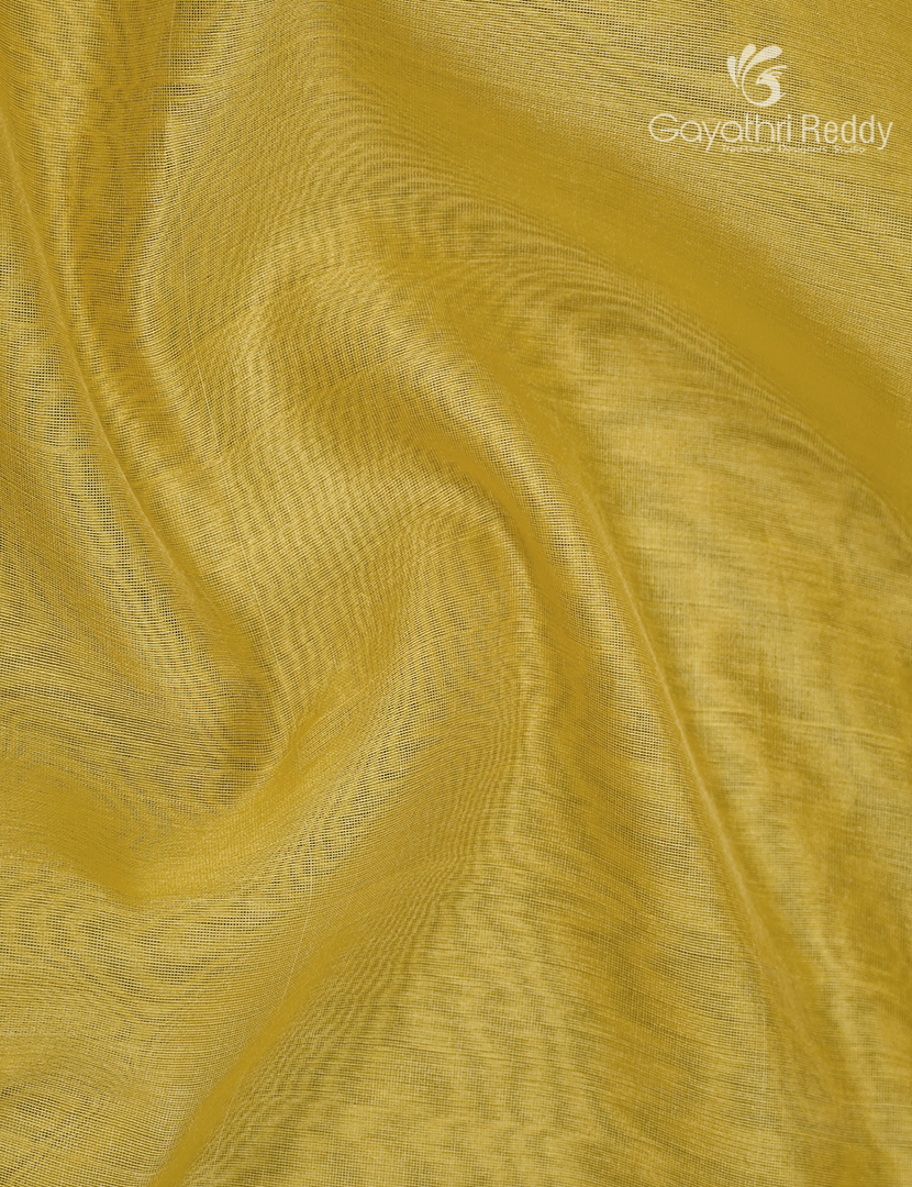 Pure Chanderi Sico Saree in Golden Yellow