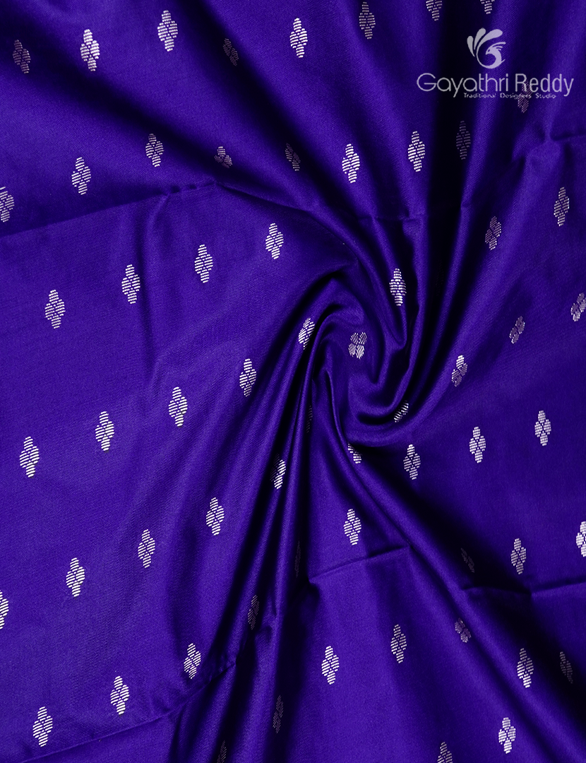 Semi Banaras Katan Silk Saree in Royal Blue and Red