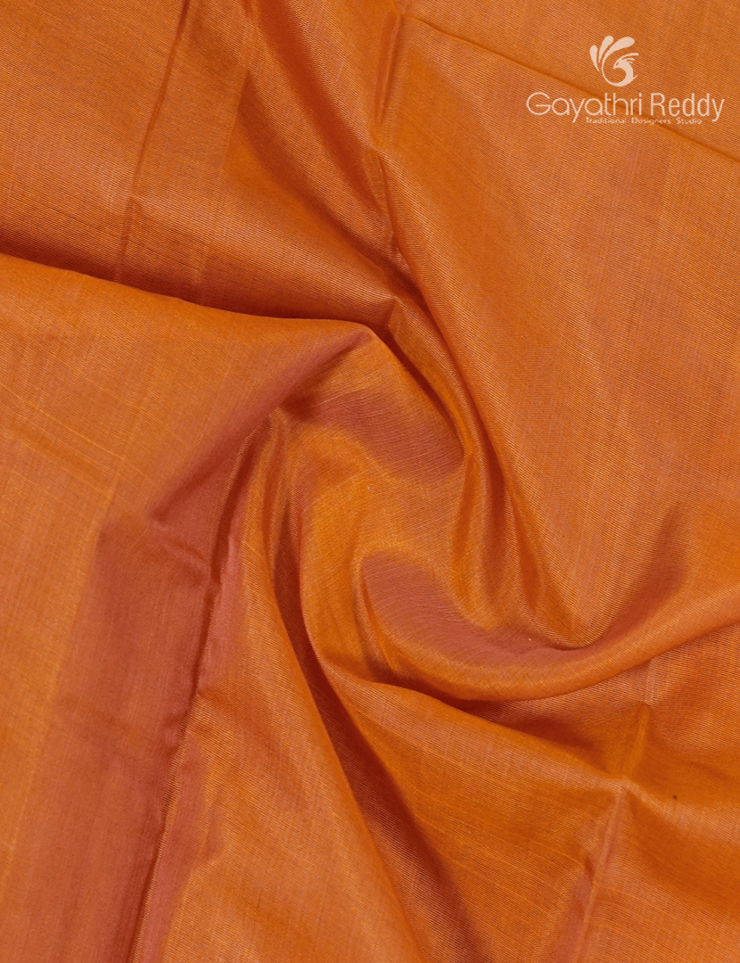 Pure Kanchi Sico Saree in Mustard and Red
