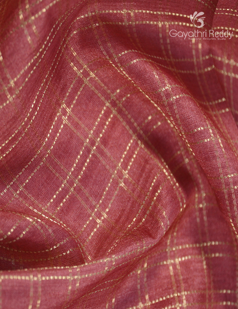 Semi Tussar Saree in Peach and Deep Navy Blue