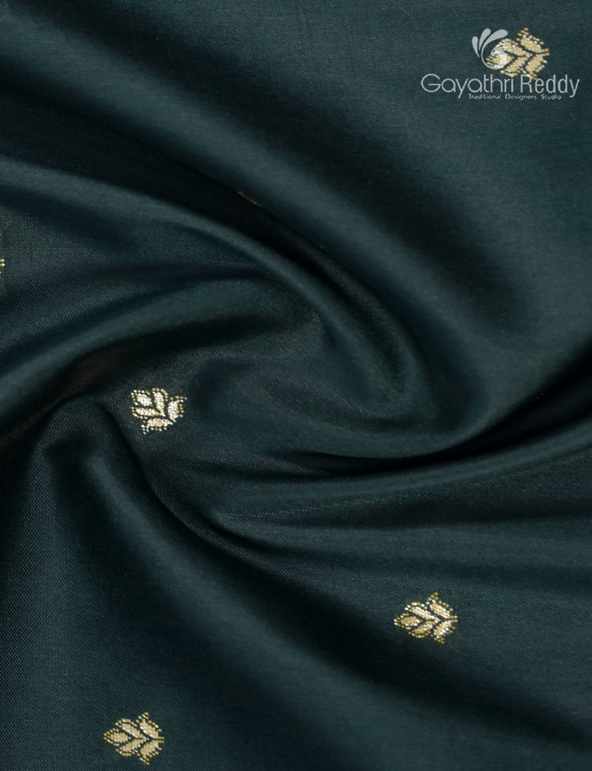 Pure Valkalam Silk Saree in Bottle Green