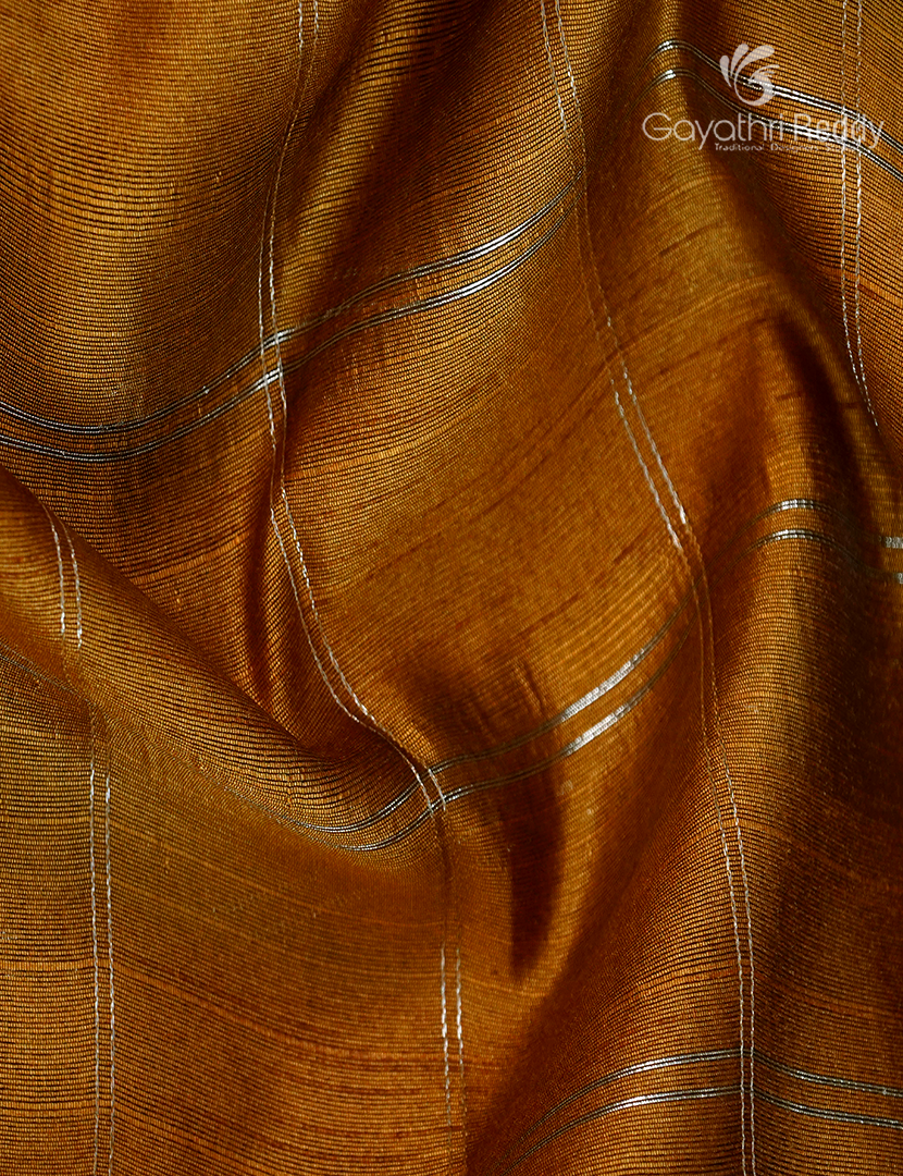 Semi Tussar Saree in Deep Mustard