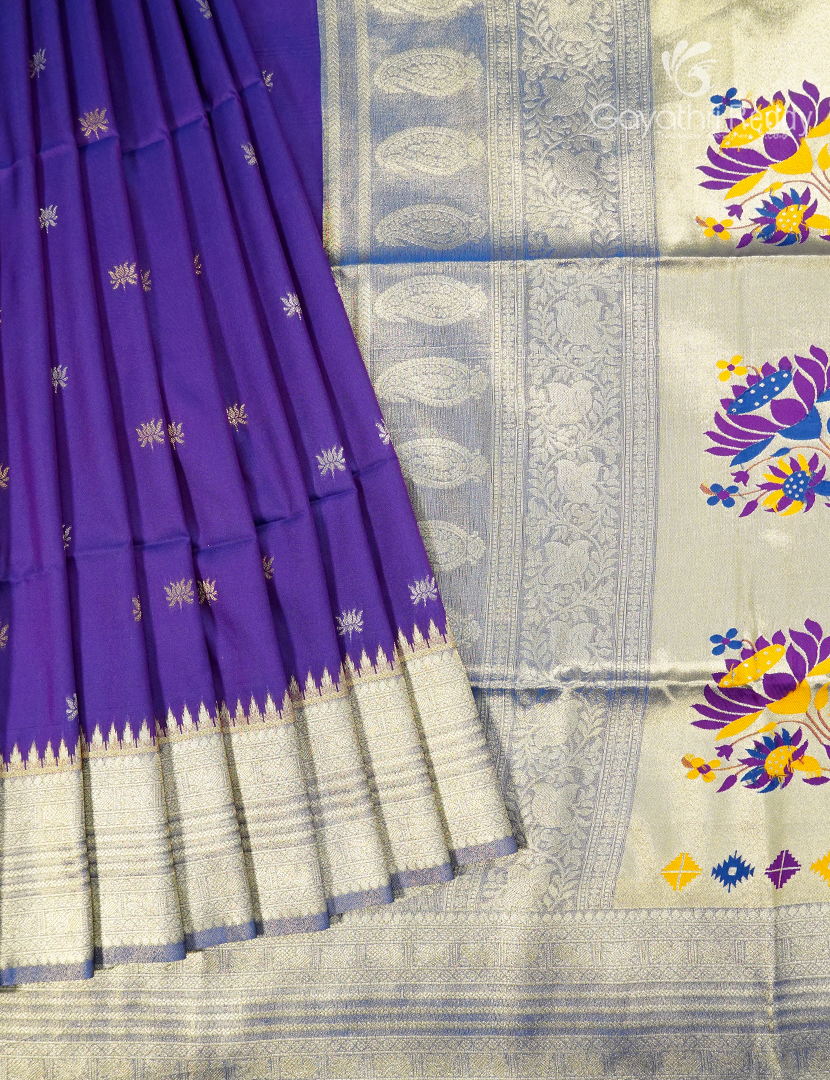Semi Kanchipuram Art Silk Saree in Purple
