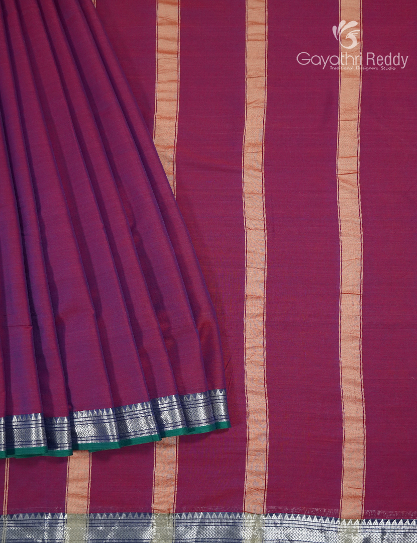 Pure Narayanpet Cotton Saree in Magenta