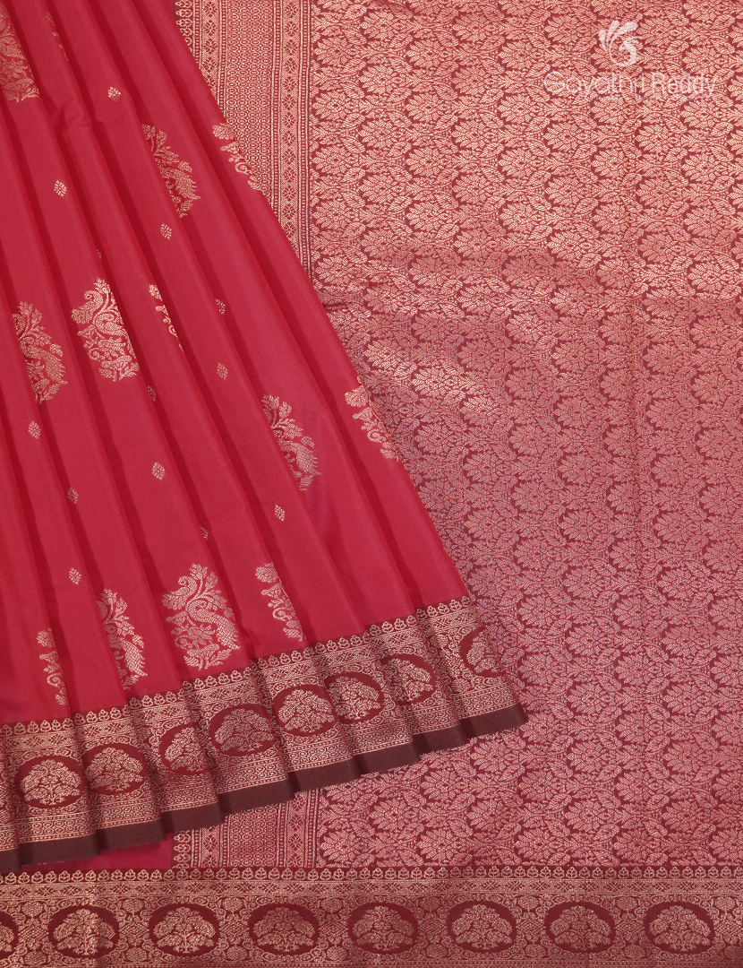 Semi Kanchipuram Art Silk Saree in Rani Pink