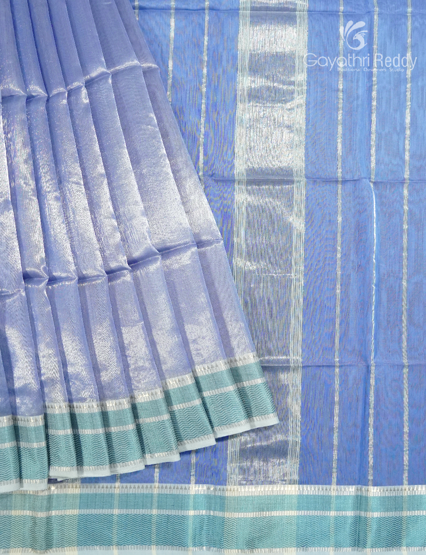 Pure Chanderi Sico Tissue Saree in Cloud Blue