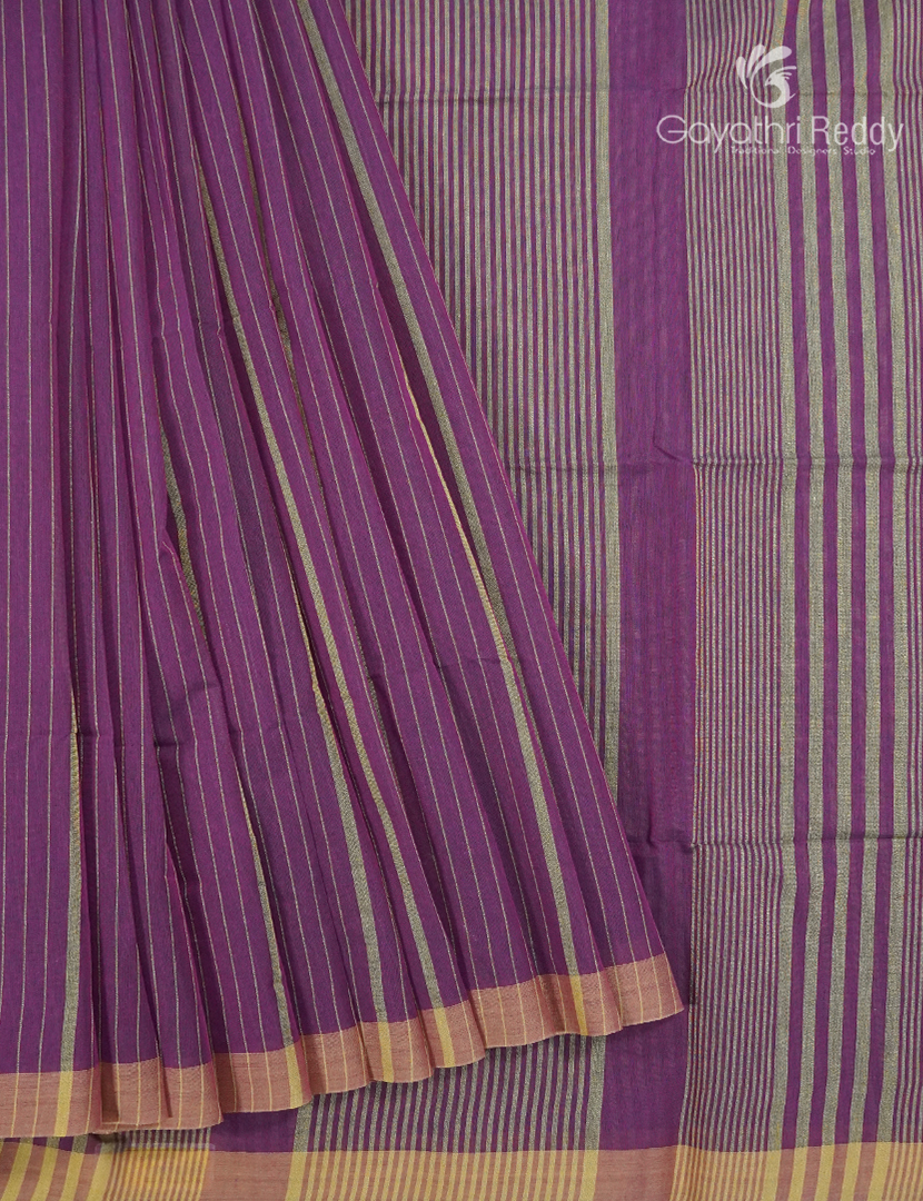 Pure Handloom Cotton Saree in Jamun
