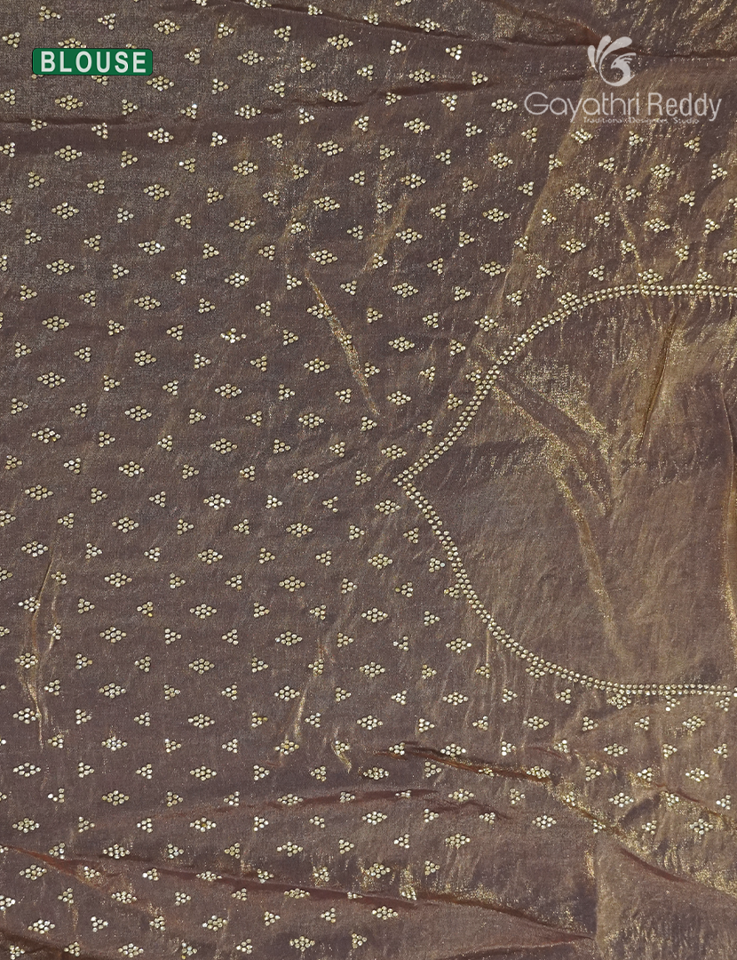 Organza Fancy Saree in Pastel Olive Green